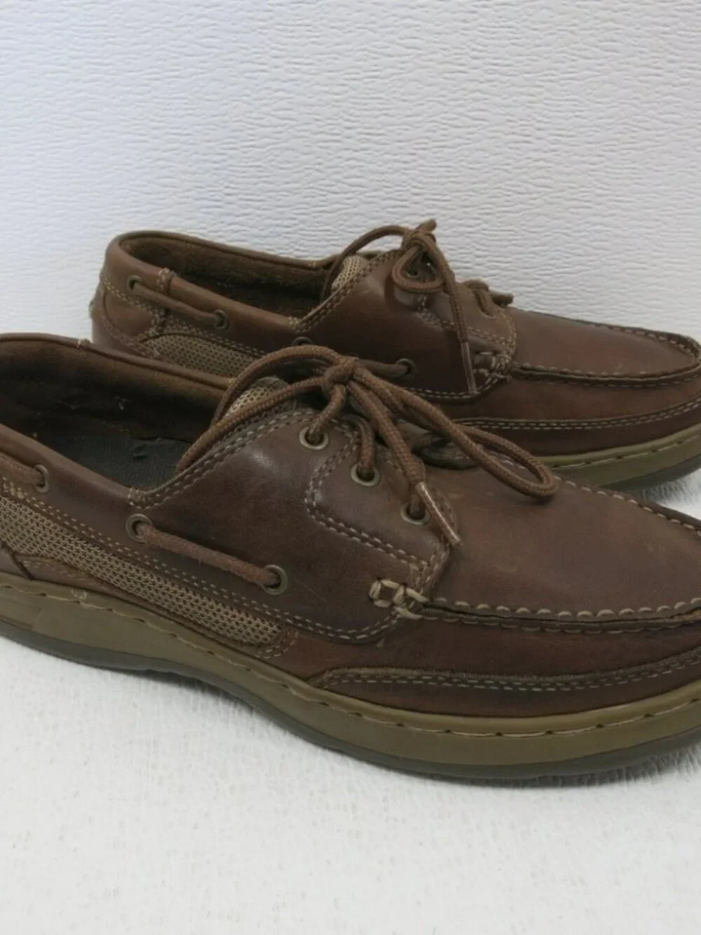 Nunn Bush Oil Tanned Leather Fabric Deck Shoes Men's Nautical Deck Footwear 9 M